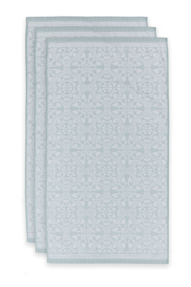 Color Relation Product Bath Towel Set/3 Tile de Pip Light Blue 55x100 cm