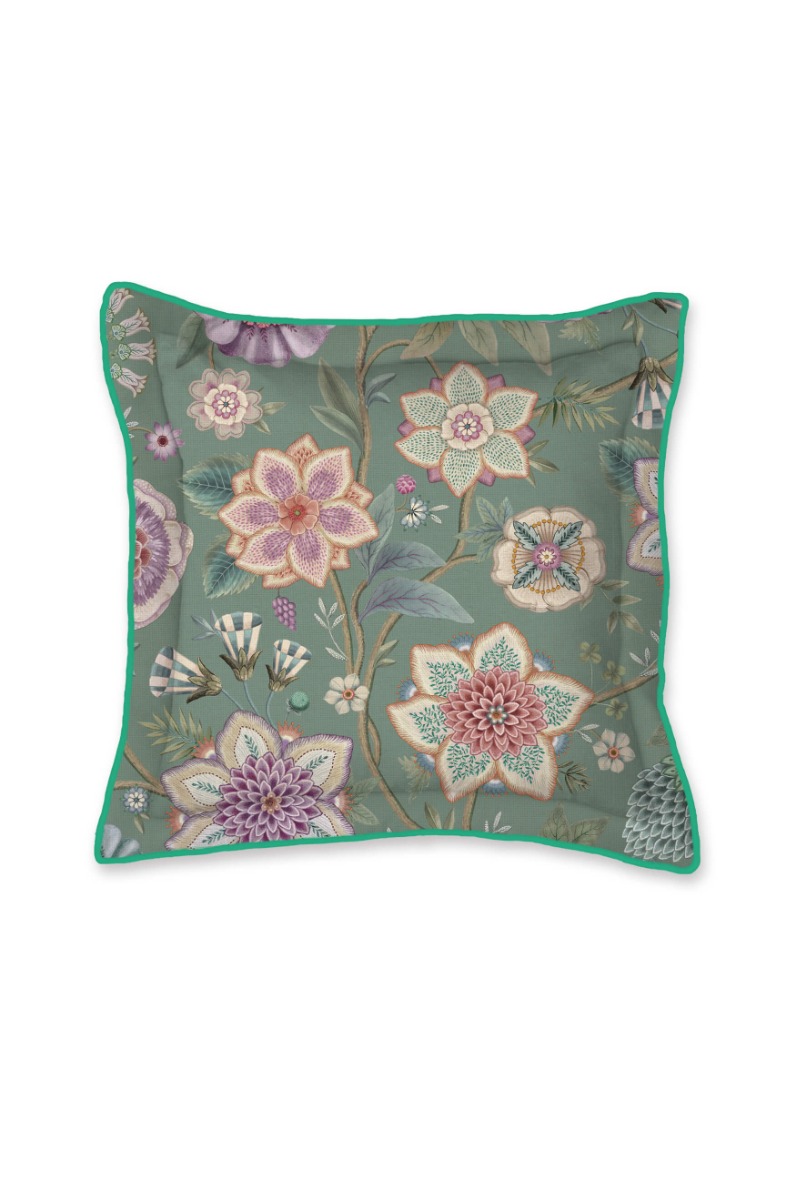 Color Relation Product Square Cushion Viva Las Flores Green