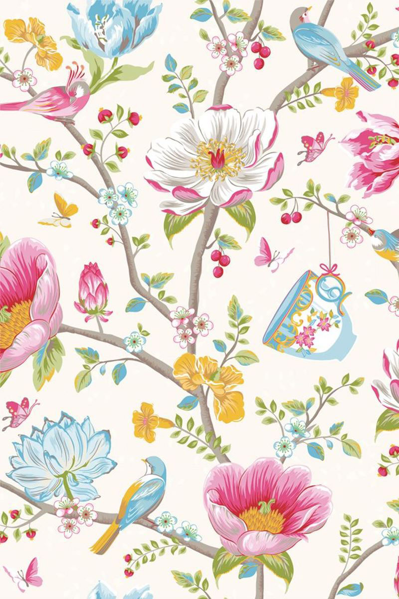 Color Relation Product Pip Studio Chinese Garden Non-Woven Wallpaper White